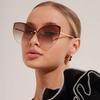 New Fashion Sun Protection Trendy Sunglasses For Women With Boundless Frame Street Photography Metal Sunglasses 399