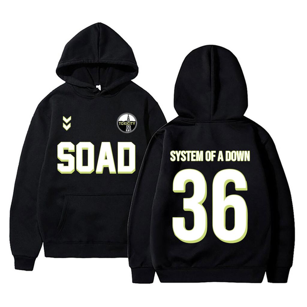 System of A Down Toxicity Album Football Style Graphic Hoodie Men Women Rock Retro Oversized Sweatshirt Male Pullover Streetwear