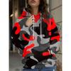 Womens Relaxed Fit Hooded Long Sleeve Sweatshirt With 3D Floral Plaid Print Breathable Comfort Casual Top