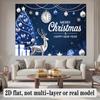 Deer Winter Scene Wedding Christmas Party Backdrop, Festive Polyester Banner for Wall Decor & Photo Booth