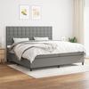 3142122 vidaXL Divan Bed with Mattress Dark Grey 200x200cm Fabric
