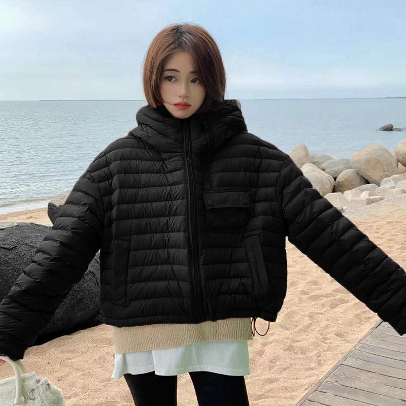 Lightweight Hooded Short Down Jacket 2025 Women'S New Winter Loose Large Size White Duck Down