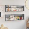 Magazine Shelf 2 pcs Grey Sonoma 100 x 12 x 30 cm Engineered Wood