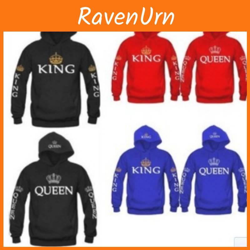 Stylish Cotton Hooded Sweatshirt For Couples Printed Long Sleeve Pullover For Fall