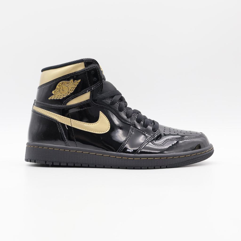 555088-032 Nike Air Jordan 1 Retro High OG Черный Металлик Золотой Лакированный (Мужской)