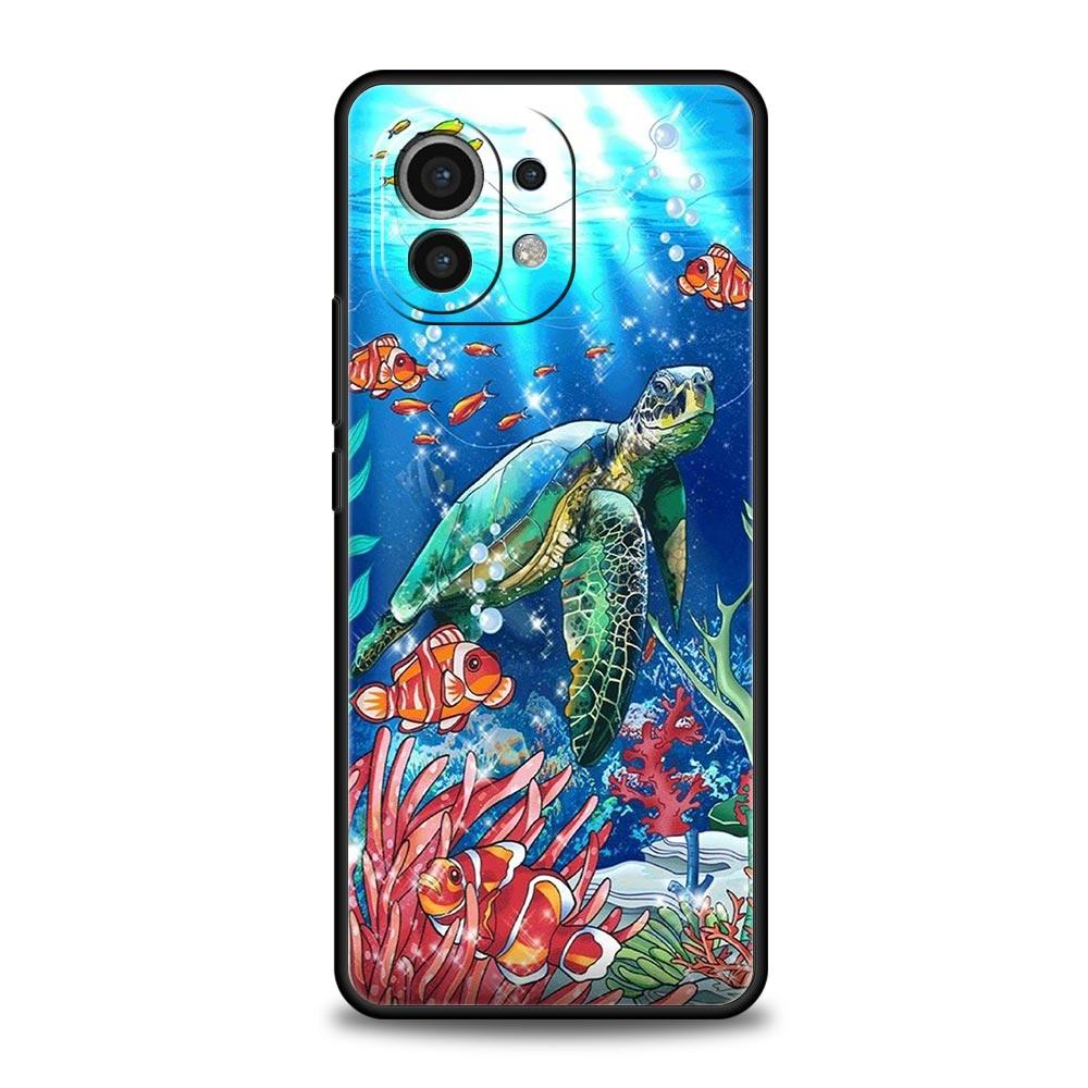 Милый мультяшный морская черепаха океанский синий Чехол Для Xiaomi 14 13T 12T Pro 12 13 11 Ultra Mi Note 10 Lite 10T 5G Pro 11T 11i 9T Обложка