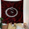 Ouroboros Snake Tapestry Wall Hanging, Red Dark Serpent Ring Eye Art, Gothic Wall Decor for Bedroom Living Room Dorm