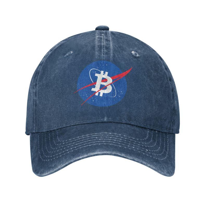Панк-хлопок Bitcoin Space Moon Бейсболка для женщин Унисекс Регулируемая BTC Crypto Coins Dad Hat Защита от солнца