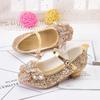 Модные детские туфли принцессы с блестками и стразами для девочек на высоком каблуке, кожаные туфли для вечеринки, свадьбы, детские универсальные одинарные туфли