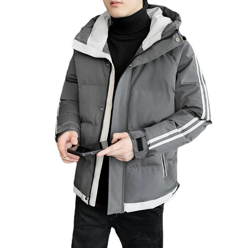 Winter Hooded Padded Jacket Men Plus Fat Down Padded Jacket Young Fat Man Padded Jacket Windproof