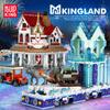 MOULD KING Строительные блоки, снежный мир, принцесса, фантазия, модель зимней деревни, сборные кирпичи, детские игрушки «сделай сам», рождественские подарки