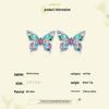 Silver Ziyun S925 Sterling Silver Colorful Butterfly Earrings for Women - Spring Design