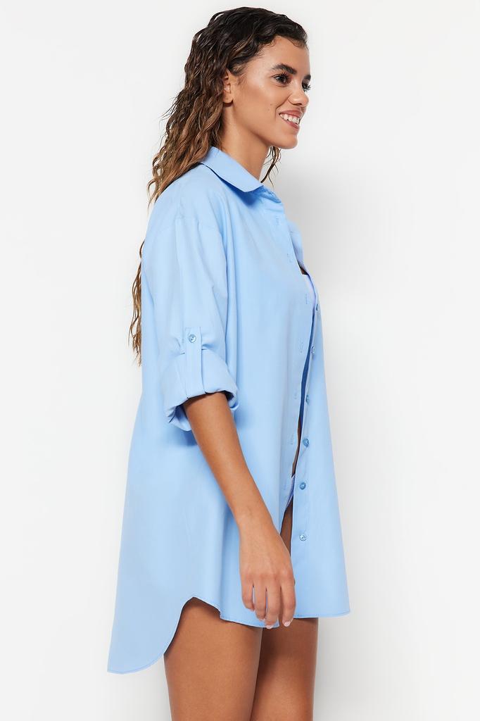 Women's Fashion Shirt Shirt Collar Long Striped Woven 100% Cotton Shirt