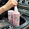 2 рулона автомобильных салфеток с цветочным рисунком - Цилиндрическая туба для салфеток, Автомобильная цилиндрическая бумага, Включая бумажные салфетки для лица