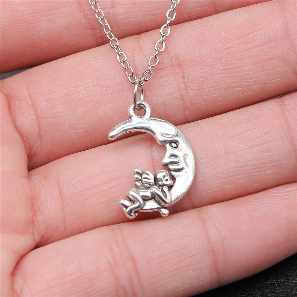 Ожерелье с крыльями ангела в форме персикового сердца, 40 см, короткая цепочка, украшения для девочек, День отца, кавайные материалы