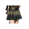 Women's Vintage Cargo Skirt Jean Skirt Y2K High Waisted Skirt Pleated Skirt Denim Mini Skirt