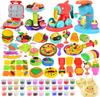 Heculos Clay Clay 36 Pieces Wheat Clay Luxury Set DIY Clay Play Toy 4IN1 Luxury Set Clay Play Food Push Mold Clay Utensils Hamburger Ice Cream Shop