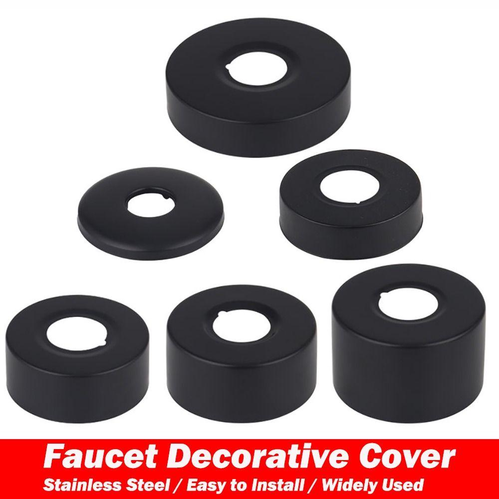 Black Faucet Decorative Cover Chrome Finish Wall Flange Cover New Trim Cover