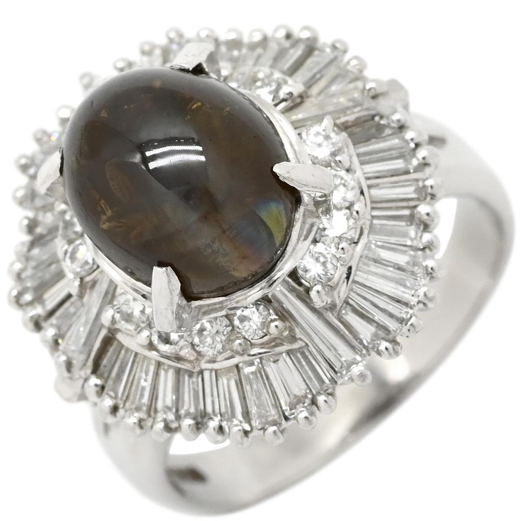 NON BRAND - Chrysoberyl Cat's Eye Diamond RingRing ring Pt900/Chrysobell Cat's Eye #10(JP Size) Array