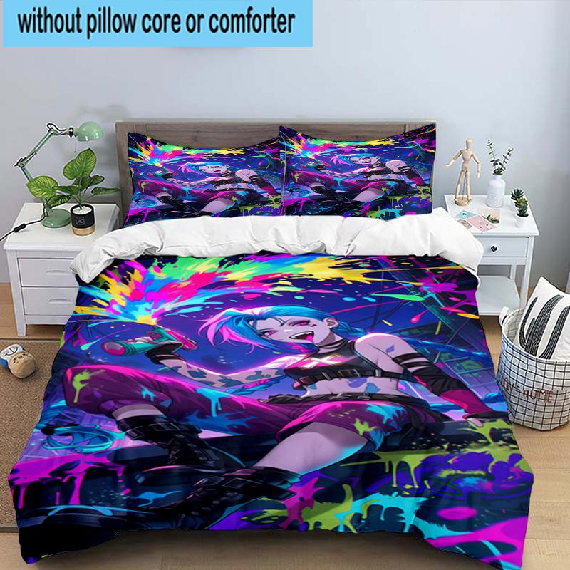 3PCS Fantasy Warrior Jing 3pcs Bedding,Including 3PCS Duvet Cover And 2pcs Pillowcases Perfect for Christmas,Ideal for Bedroom, Dormitory