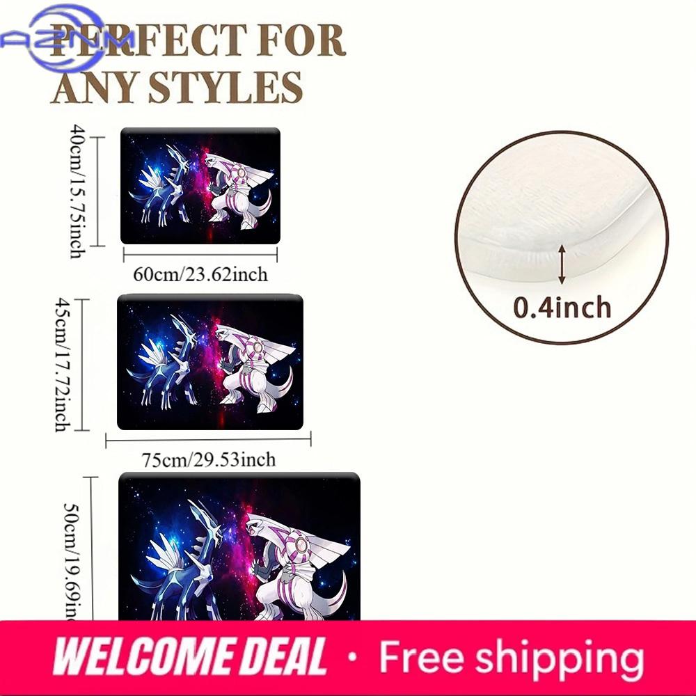 Pokemon Dialga vs Palkia Galaxy Battle Print Non-Slip Doormat, Absorbent Floor Mat for Home Decor