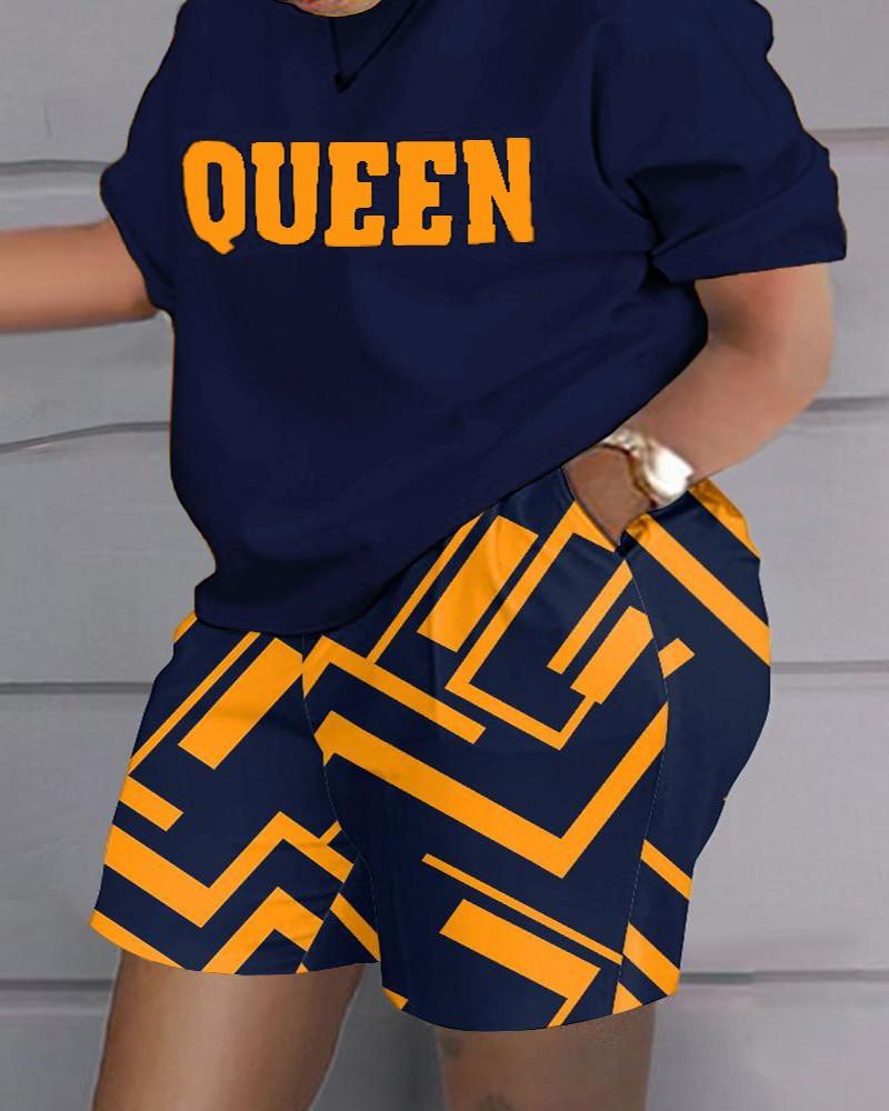 Женские комплекты из двух предметов с шортами и принтом, футболки с круглым вырезом и короткими рукавами, брюки с эластичной резинкой на талии, топы, летние костюмы