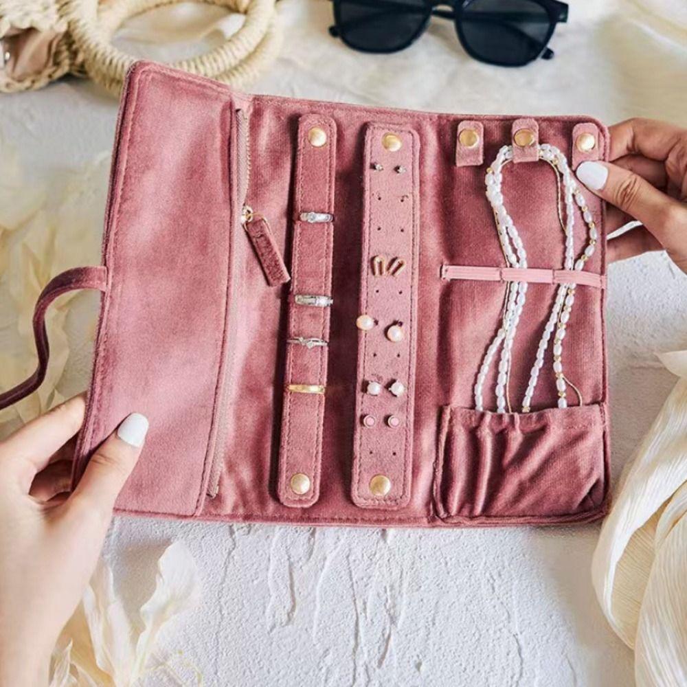 Lace Up Velvet Jewelry Packing Bag Bracelet Necklace Velvet Jewelry Holder Travel
