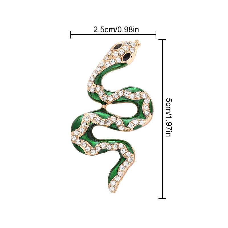 1 шт. булавки для воротника со стразами из цинкового сплава, подарочные украшения для вечеринок, аксессуары, брошь в виде змеи, винтажный значок на лацкан, роскошный зеленый унисекс