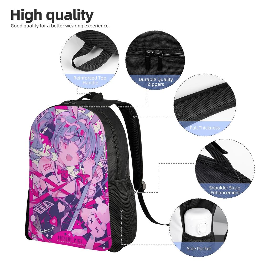 Рюкзак для путешествий Hatsune Anime Miku Мужские Женские Школьный Компьютерный Сумка для Книг Виртуальная Певица Студент Колледжа Ежедневные Сумки