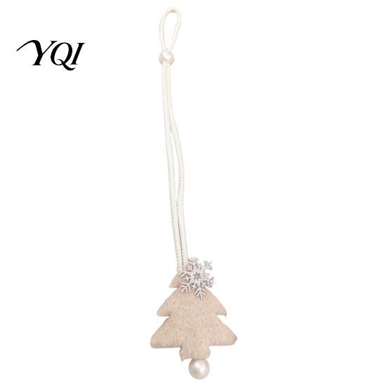 Felt Curtain Buckles for Holiday Christmas Tree Tieback with Snowflake Pearl Decor, Fabric Xmas Winter Seasonal Window Decor Drape Holder, Adjustable