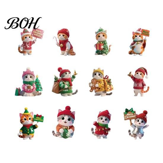 Decorative Pendants for Christmas Cute Kitten Tree Hanging Ornaments with Lanyards, Wooden Cat Themed Party Supplies Pendants, Charms Holiday