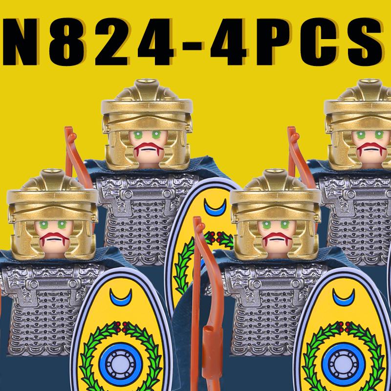 Средневековые Военные Рим Рыцари Строительные Блоки Замок Армия Воин Солдат Фигурки Арбалетчик Щит Меч Легион Блоки Игрушки