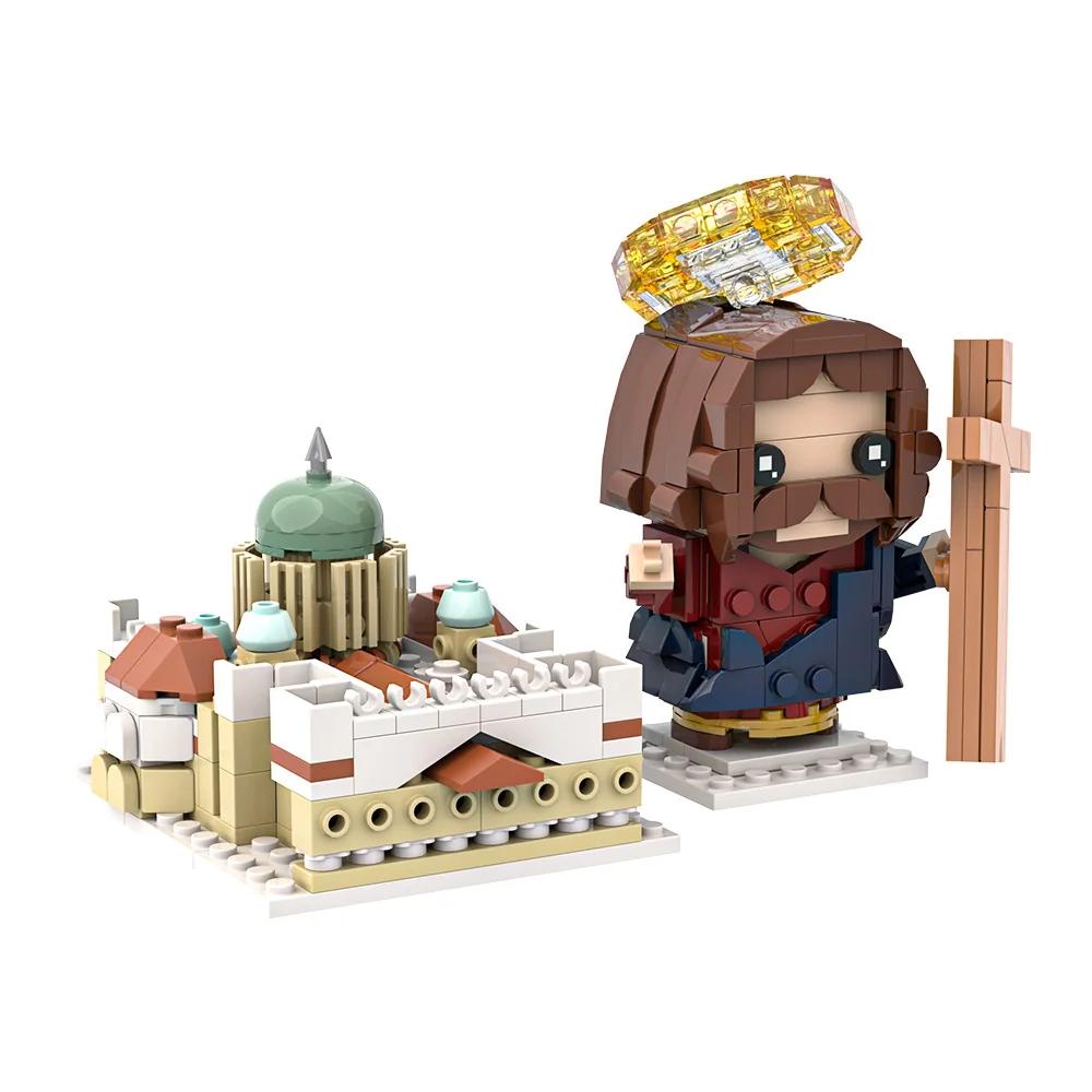 MOC Фигурка Иисуса Наборы Строительных Блоков Модель St. Собор Святого Петра Церковь Иисуса Конструктор Кирпичики Игрушка Подарок для Взрослого