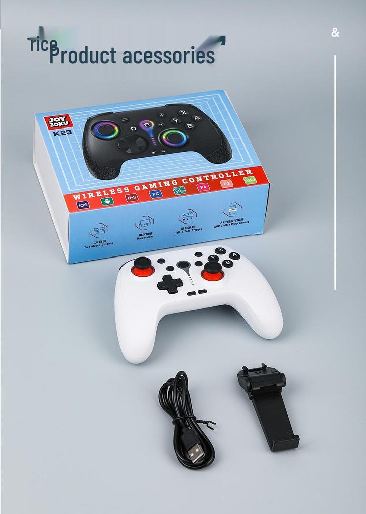 Игровой контроллер Bluetooth: Соматосенсорная вибрация и макросы, Совместимо с ПК, Steam, джойстиком Hall