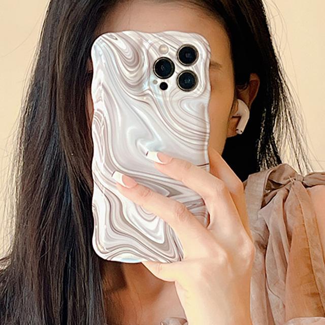 Роскошный модный мраморный чехол для телефона с волнистыми волнами для Iphone 11 12 13 Pro Max X Xr Xs Max, мягкий противоударный чехол-бампер, эстетичный чехол