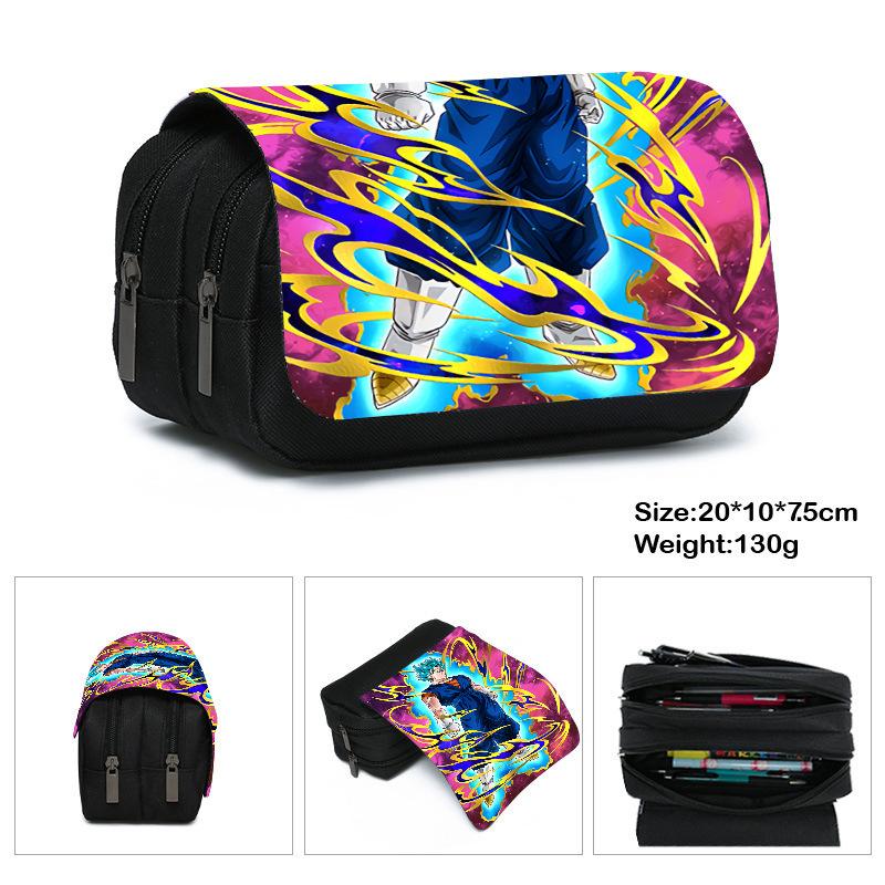 Printed Polyester Pencil Case, Large-Capacity Storage Bag, Double-Layer Flip Cover, Stationery Box.