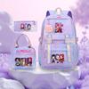 Kpop Demon Hunter Girl Troupe Elementary School Bag Three-Piece Set Lightweight Burden Reduction High School Girls School Bag Large Capacity Backpack