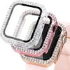 Diamond +Screen Protector For Apple Watch 44 45 38 42 40 41mm IWatch Accessories Case+Glass For IWatch Series 7 6 5 4 3 2 1