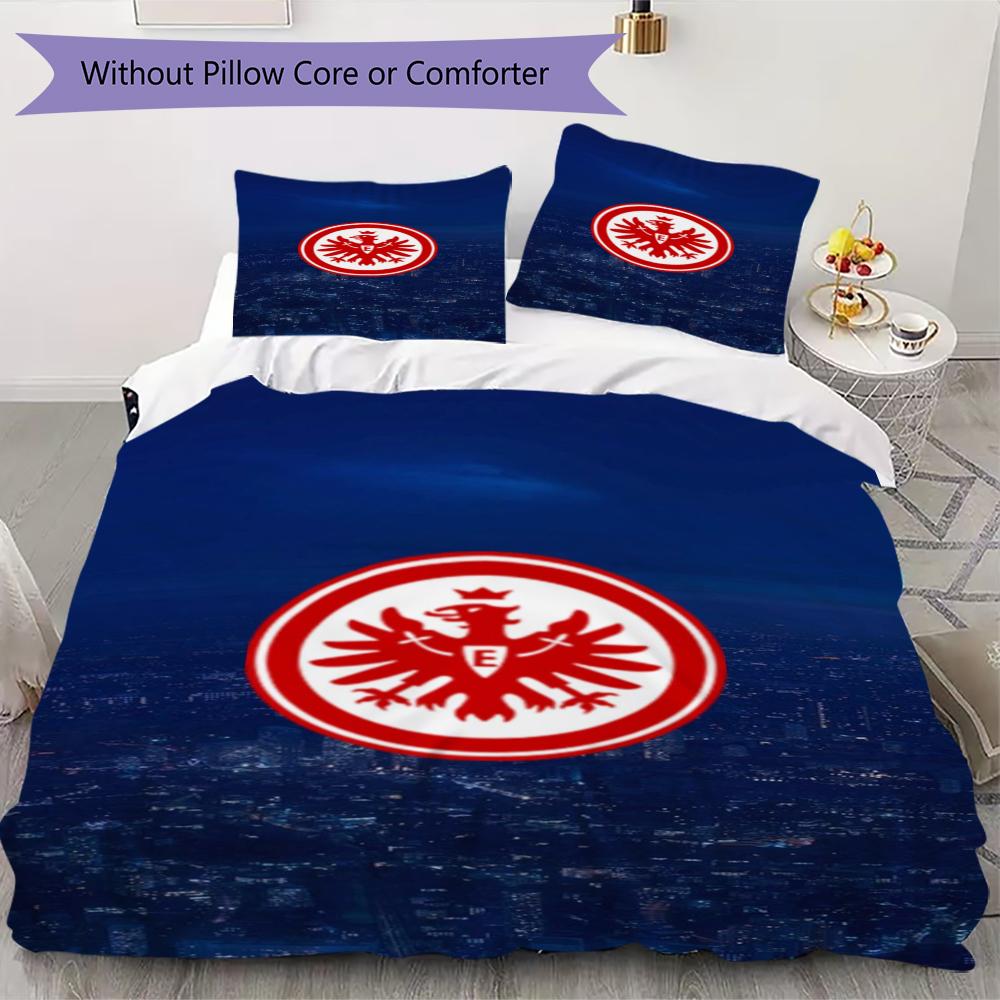 Eintracht Frankfurt Pattern Bedding uilt Set uilt Cover Pillowcase Home Decoration Birthday Gift (1 * duvet cover + 2 * pillowcase without core)