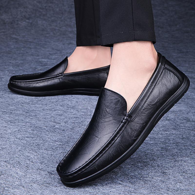 Модные классические мужские лоферы из натуральной кожи, мужская модная удобная обувь для вождения, мокасины слипоны, противоскользящая легкая повседневная обувь