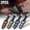2pcs Motorcycle Turn Signal Lights Flexible Fishbone Type LED Flow Direction Indicator Signal Lights Waterproof High-performance