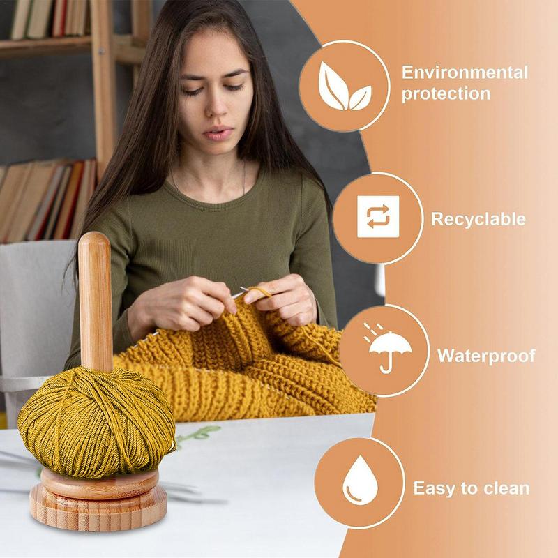 Деревянный держатель для клубка пряжи Ручной диспенсер для пряжи Держатель Моталка Вязание Вертикальная вращающаяся стойка для ткачества Моталка для пряжи Диспенсер