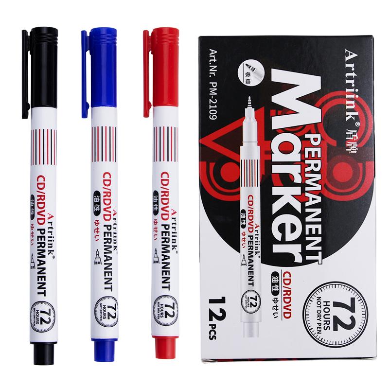 Custom Private Logo Color Package Acrylic Paint Markers PM-2109 Cd Ink Permanent Marking Pens Smooth Writing Dual-Sided Writing