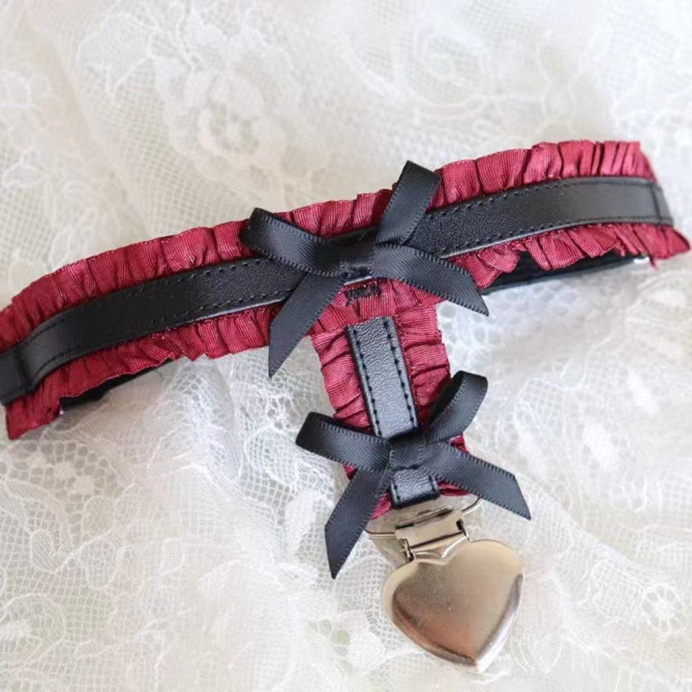 Эластичная лента Петли для ног с изгибом Подвеска в виде сердца Кружевная эластичная цепочка на бедро Кольца для ног в стиле Лолита Лето