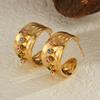 Zircon Colorful Ring Stainless Steel High-grade Zircon Ring New Vintage Accessories
