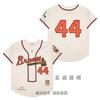 Mens Atlanta Braves Vintage Baseball Jersey 44 Hank Aaron Embroidered Retro Fan Shirt Cotton Blend