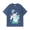 275 GSM Washed T-shirts 100% Cotton Haikyu V3 Oikawa Print Unisex Heavy Cotton T Shirt