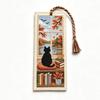 Handcrafted Seasonal Cat Embroidery Bookmark Book Page Marker Material Kit  Beginners
