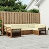 Outdoor Sofa Set with Cushions 6 pcs Natural and Cream