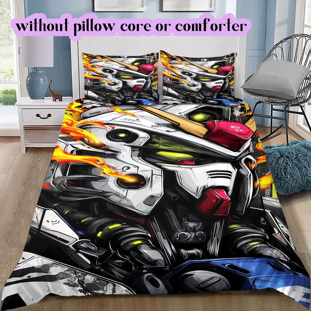 Mobilize Your Bed Gundam Wing Printed Duvet Cover and Bedding Set, Various Sizes
